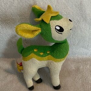 2011 Pokémon Deerling Summer Form Plush Jakks Pacific  Green cream yellow 6”